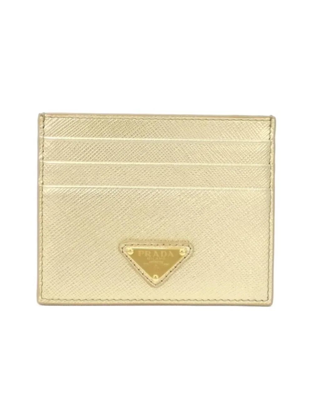 Prada Card Case Card Holders Gold